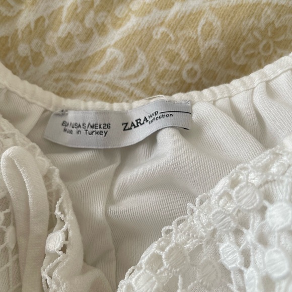 Zara Cold Shoulder White Mini Dress - Size Small - Picture 4 of 4